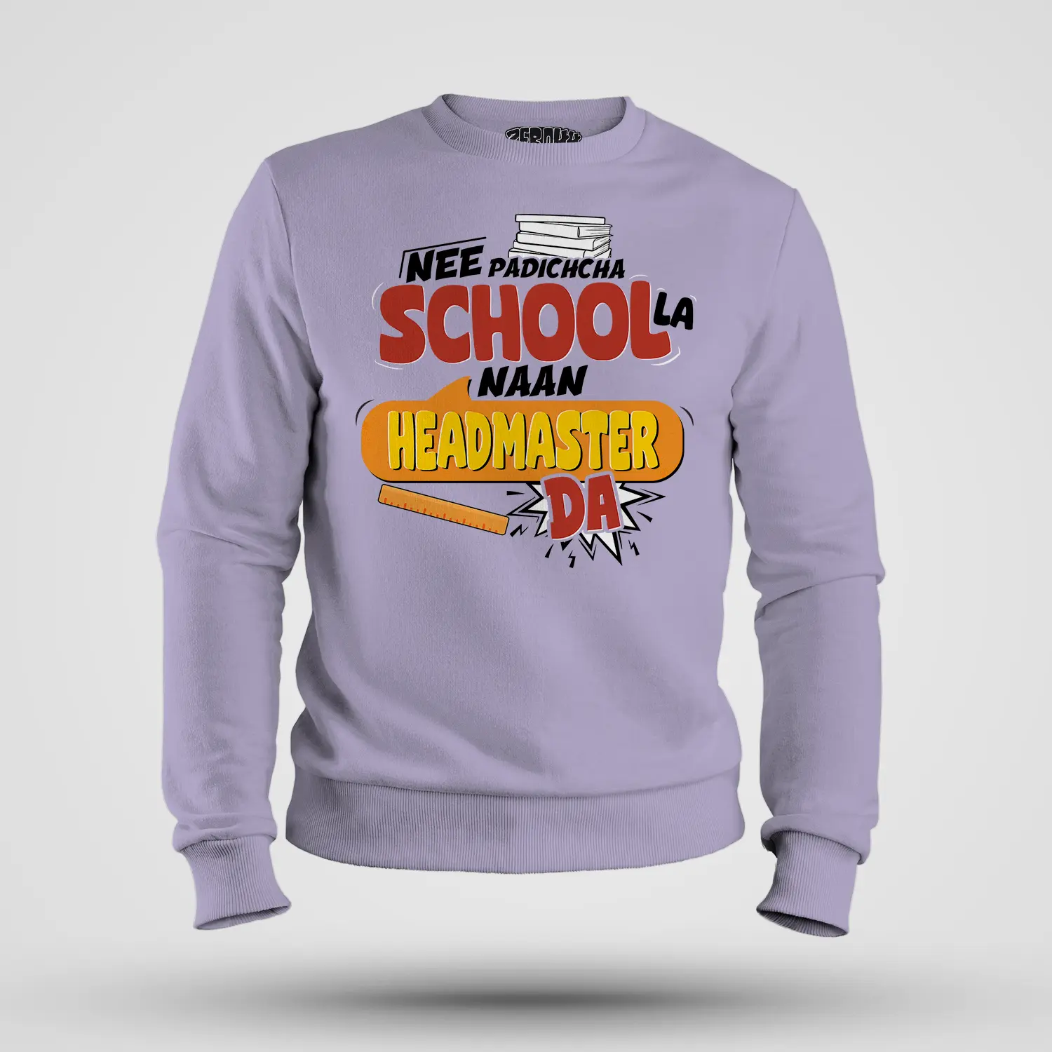 Nee Padicha School La Naan Headmaster Da Men/Unisex Sweatshirt in Lavender Color