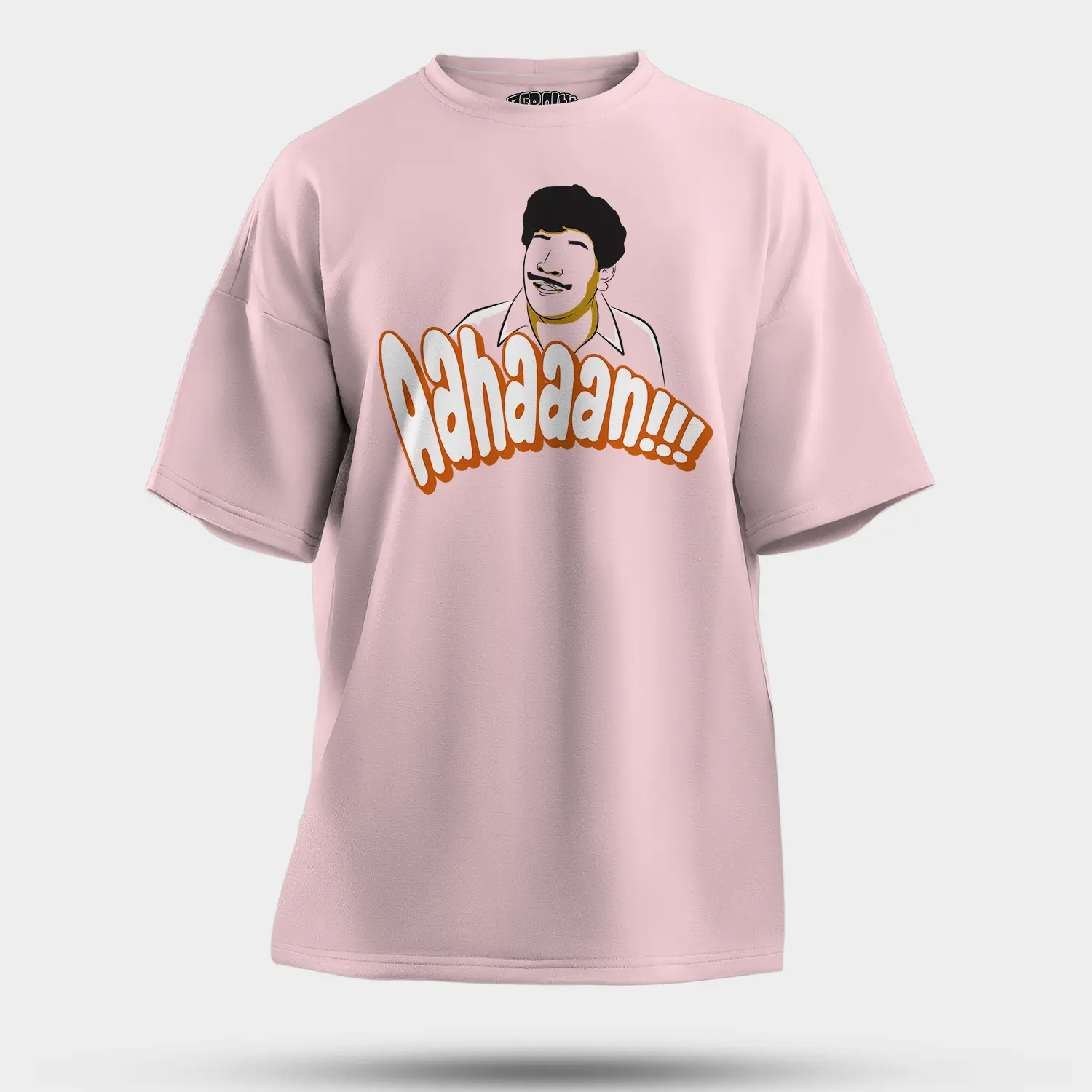 Aahaaan Men/Unisex Oversized T-Shirt in Light Baby Pink Color