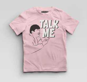 Talk Me Boys Round Neck T-Shirt in Light Baby Pink Color