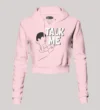Talk Me Women's Crop Hoodies in Light Baby Pink Color