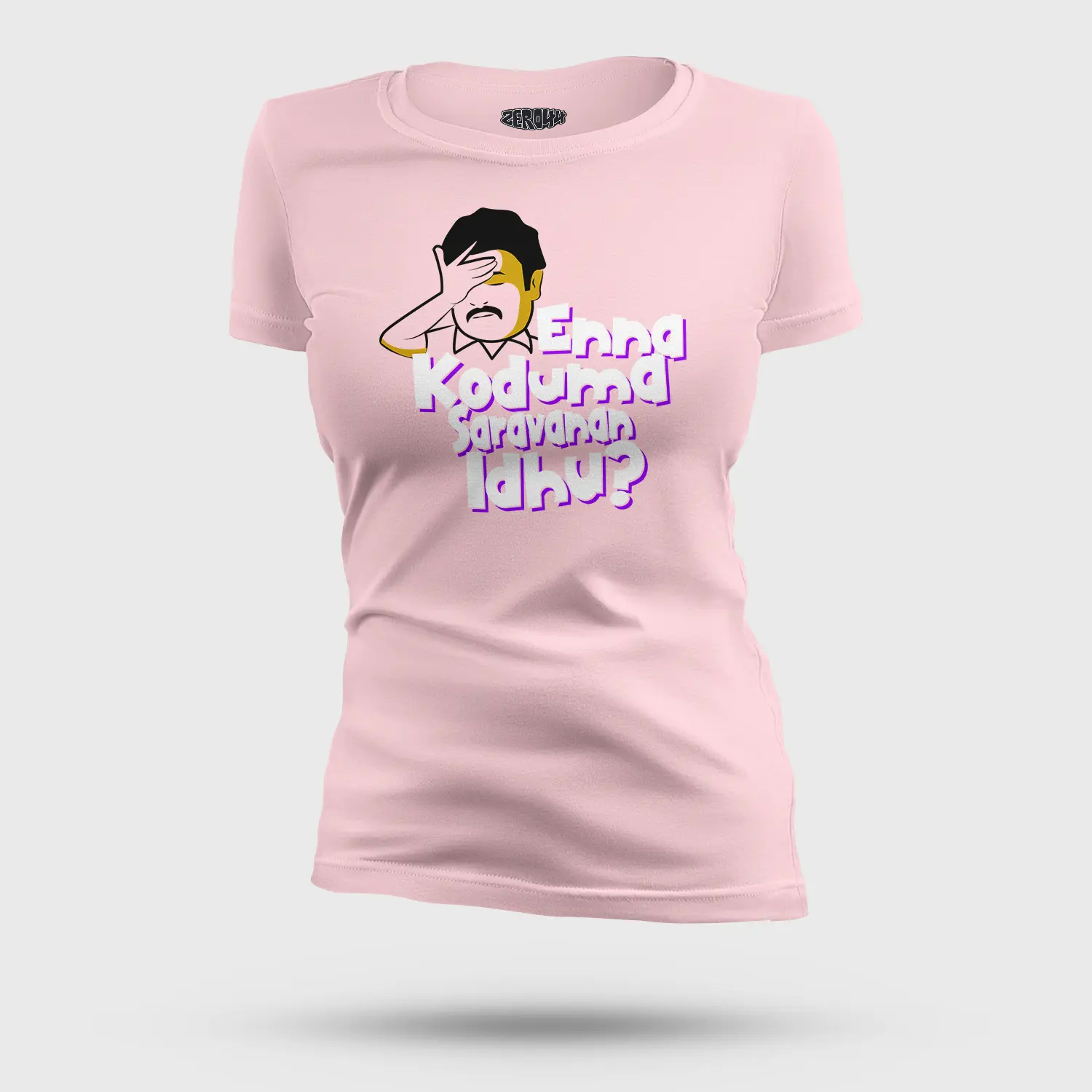 Enna Koduma Saravanan Idhu Women's T-Shirt in Light Baby Pink Color
