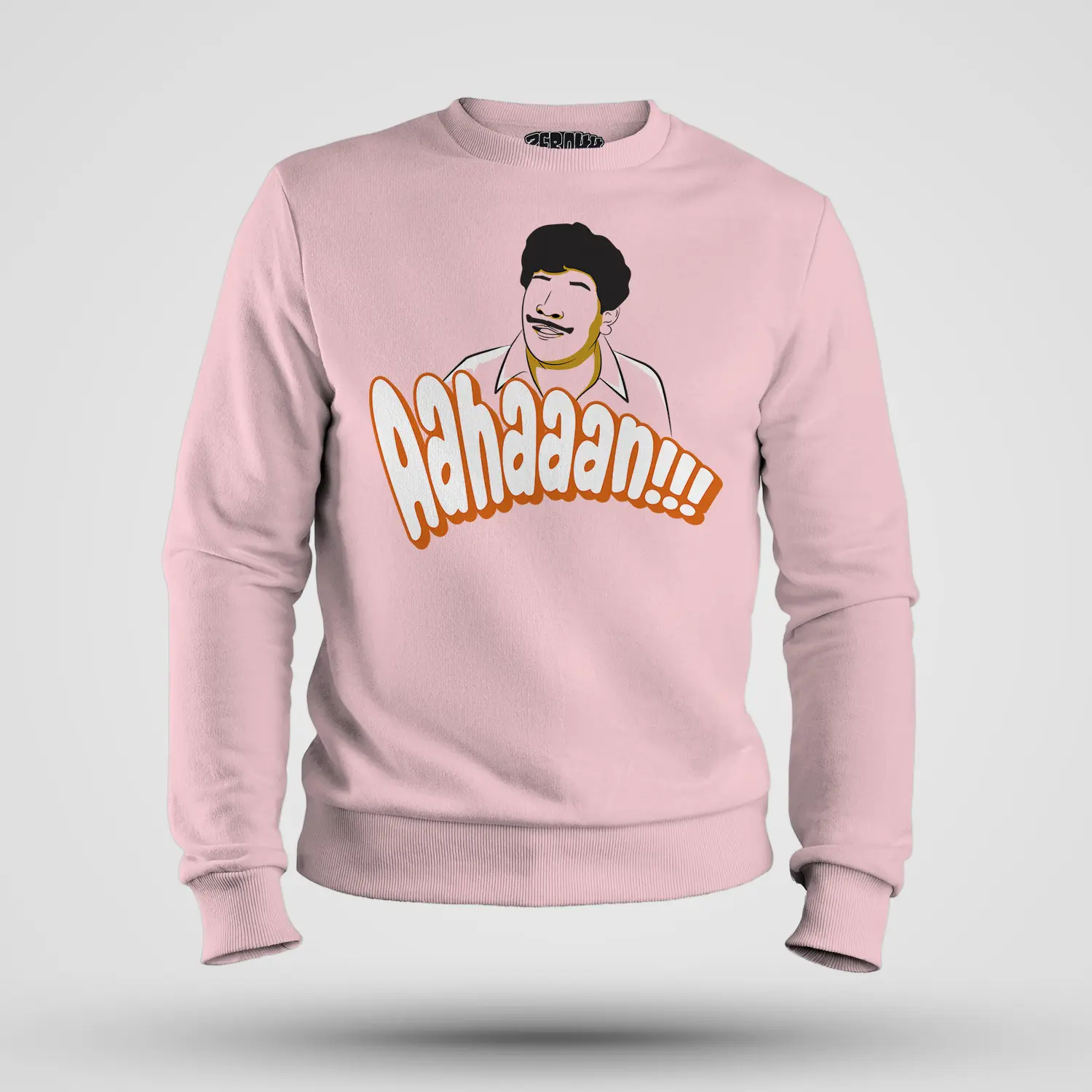 Aahaaan Men/Unisex Sweatshirt in Light Baby Pink Color