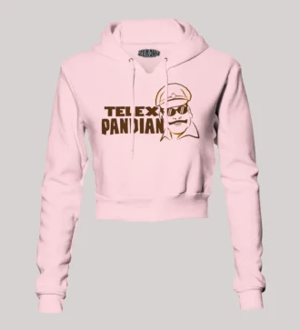 Telex Pandian Women's Crop Hoodies in Light Baby Pink Color