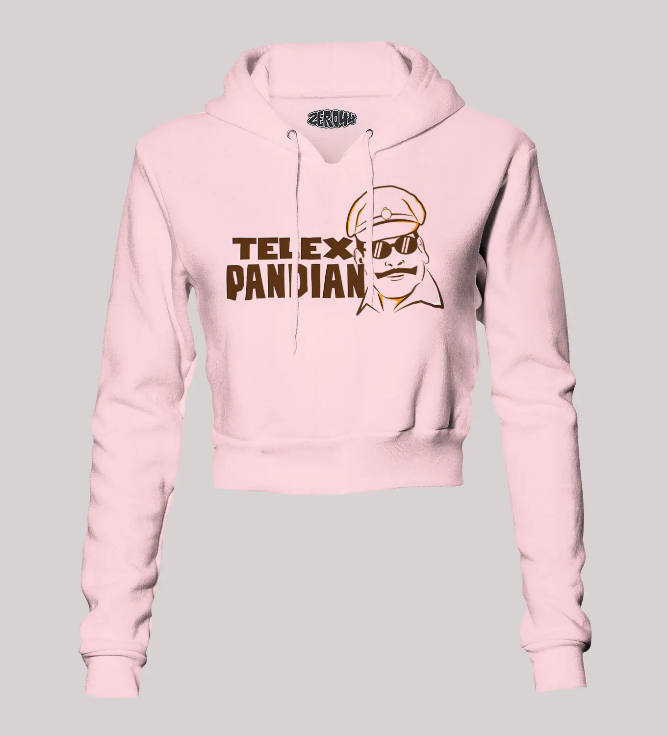 Telex Pandian Women's Crop Hoodies in Light Baby Pink Color