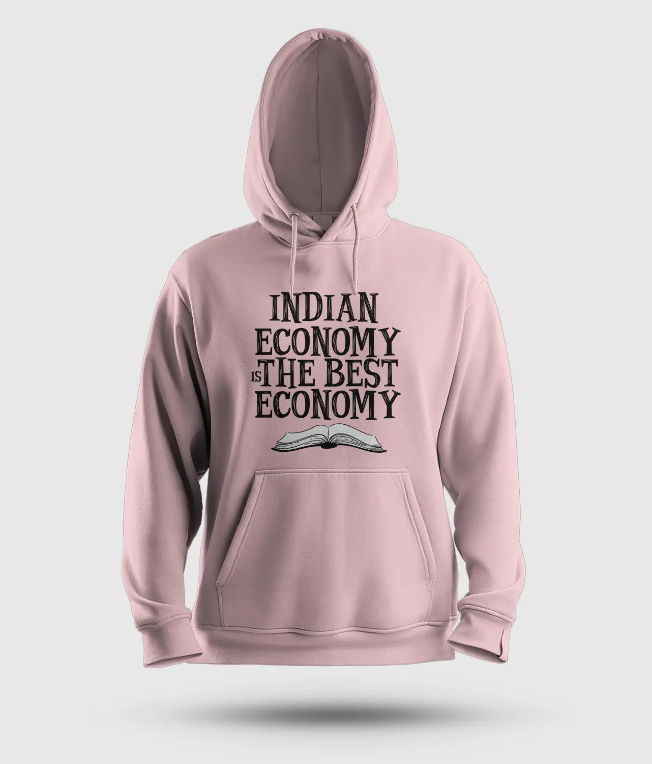 Indian Economy Is The Best Economy Men/Unisex Hoodie in Light Baby Pink Color