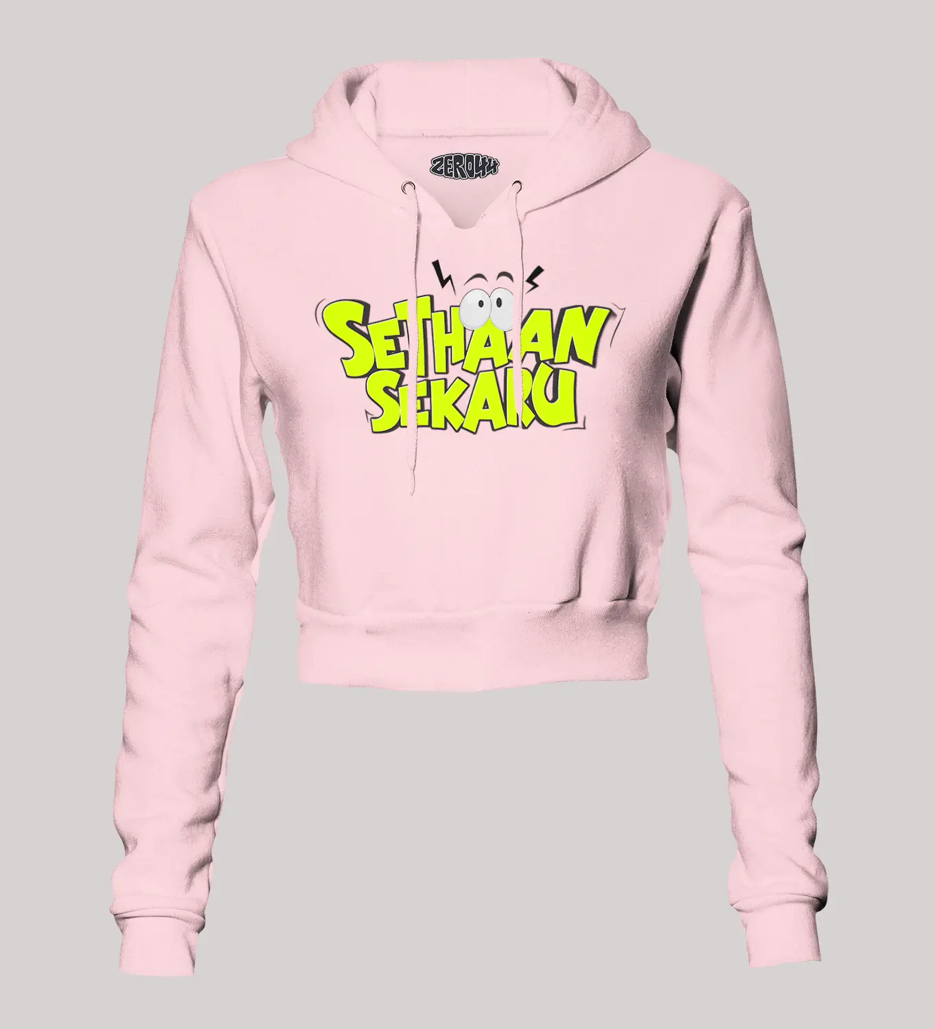 Sethaan Sekaru Women's Crop Hoodies in Light Baby Pink Color