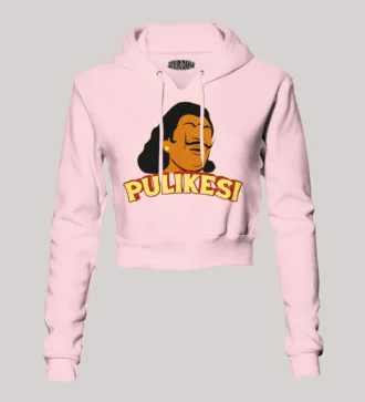 Pulikesi Women's Crop Hoodies in Light Baby Pink Color