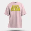Body Soda Men/Unisex Oversized T-Shirt in Light Baby Pink Color