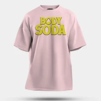 Body Soda Men/Unisex Oversized T-Shirt in Light Baby Pink Color