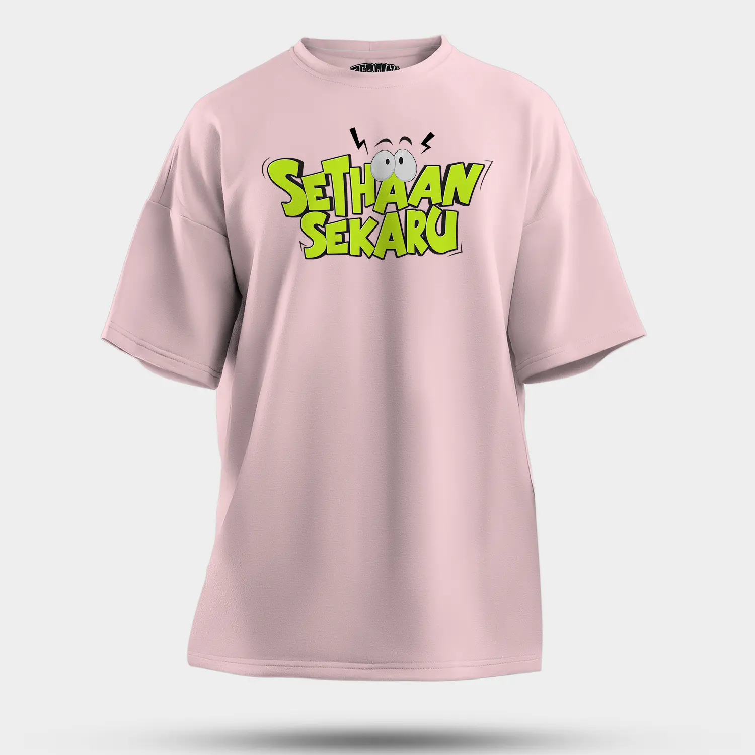 Sethaan Sekaru Men/Unisex Oversized T-Shirt in Light Baby Pink Color