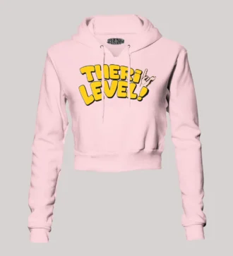Theri Level Women's Crop Hoodies in Light Baby Pink Color