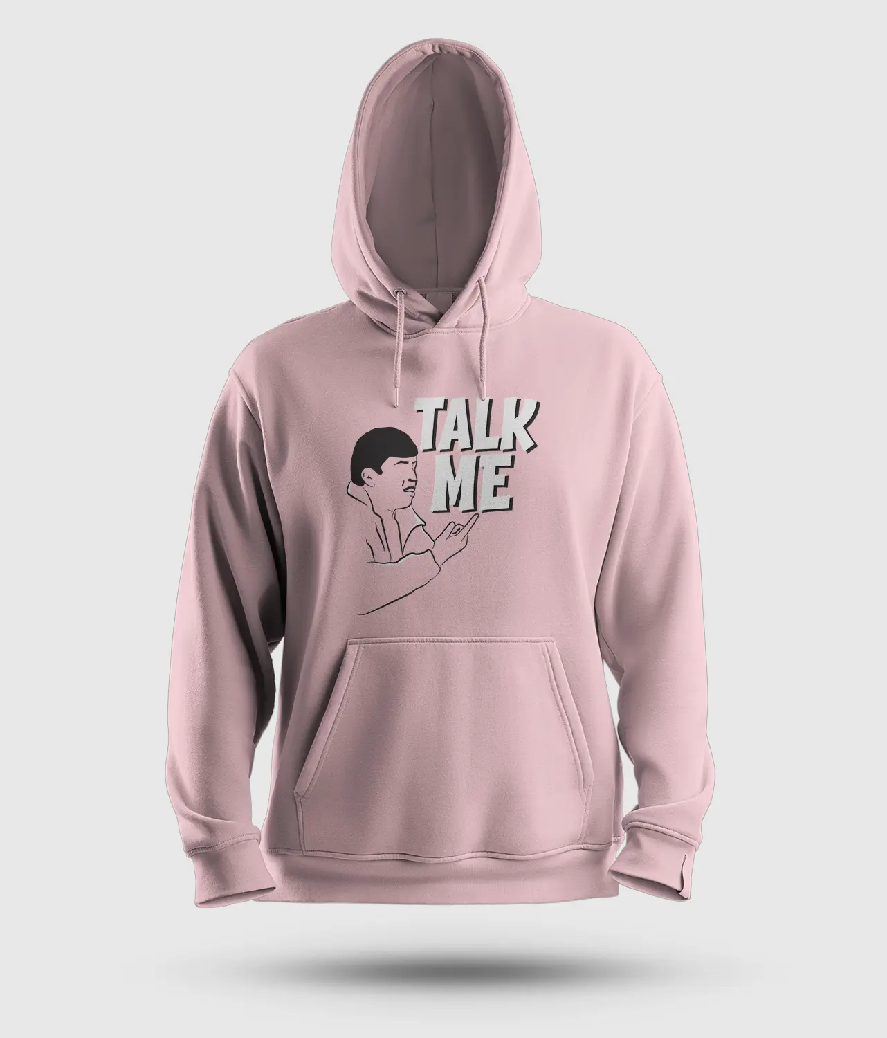Talk Me Men/Unisex Hoodie in Light Baby Pink Color