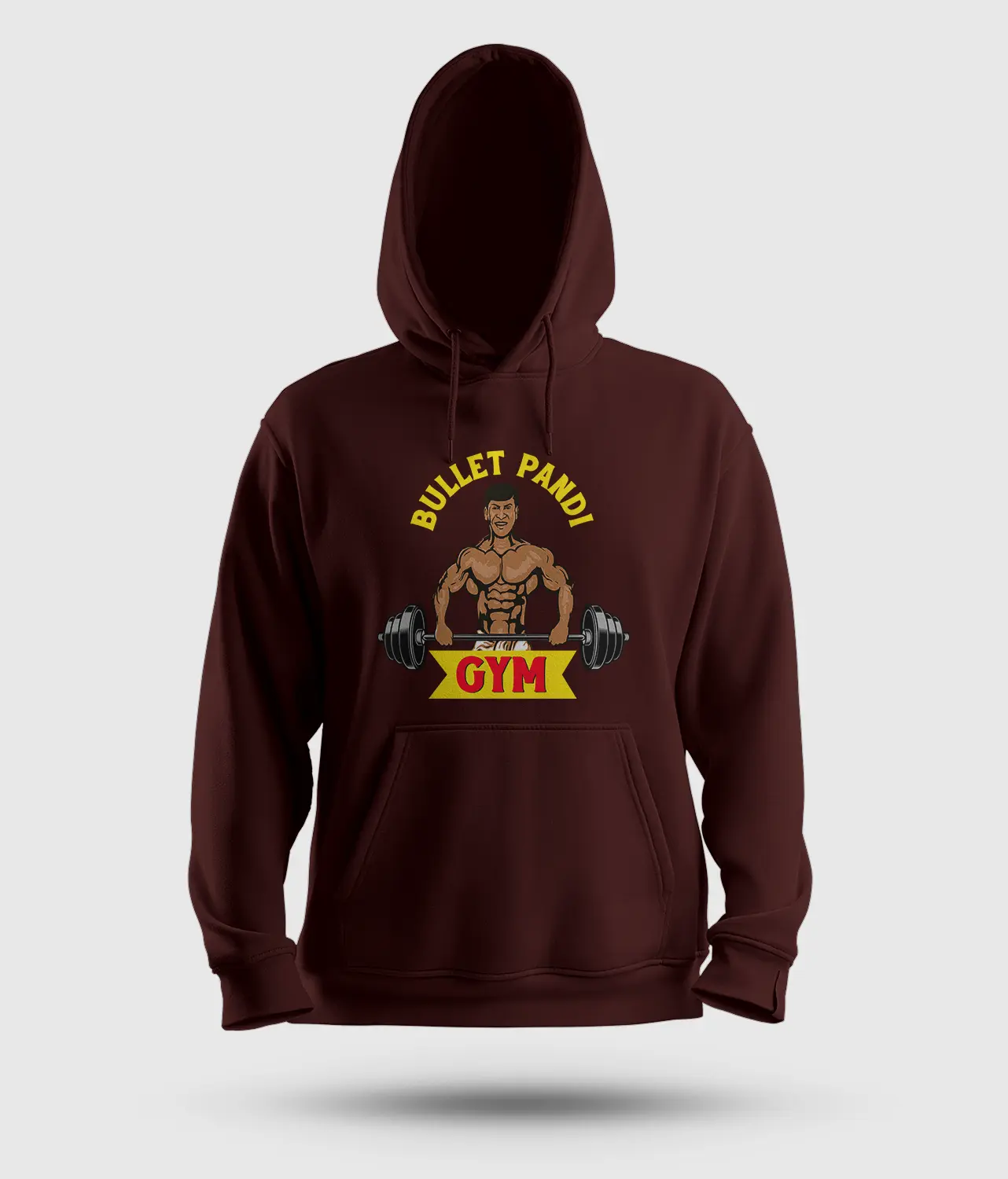 Bullet Pandi Gym Men/Unisex Hoodie in Maroon Color