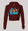 Apo Puriyala, Ipo Puriyudhu Women's Crop Hoodies in Maroon Color