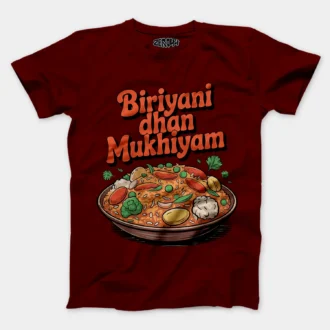 Biriyani Dhan Mukhiyam Veg Men/Unisex T-Shirt in Maroon Color