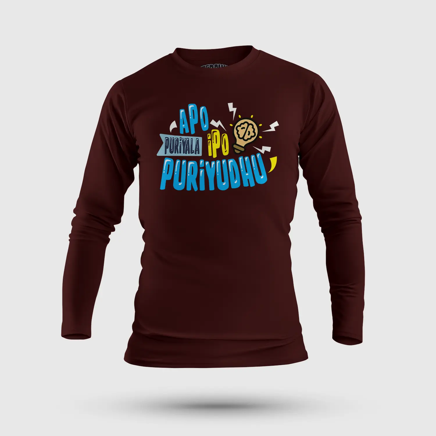 Apo Puriyala, Ipo Puriyudhu Men/Unisex Long Sleeve T-Shirt in Maroon Color