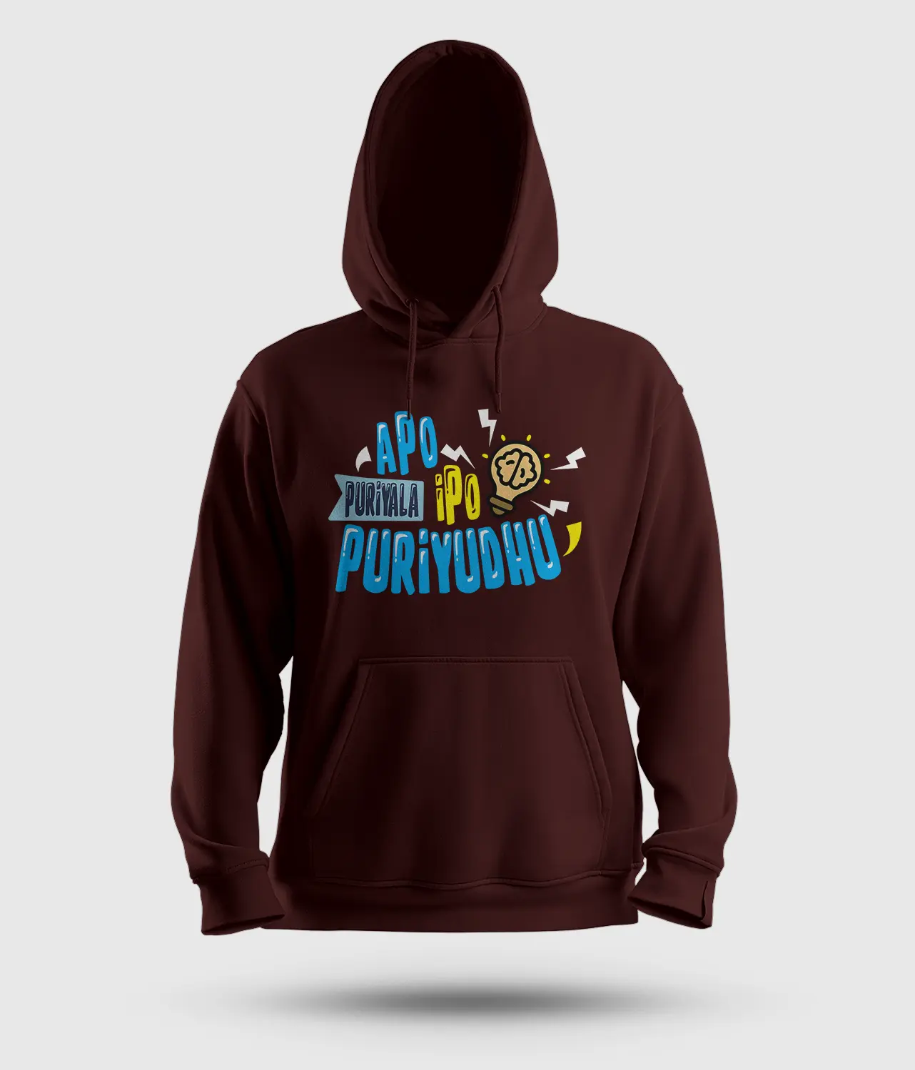 Apo Puriyala, Ipo Puriyudhu Men/Unisex Hoodie in Maroon Color