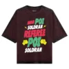 Avan Poi Soldran Referee, Poi Soldran Men/Unisex Acid Wash Oversized T-Shirt in Maroon Color