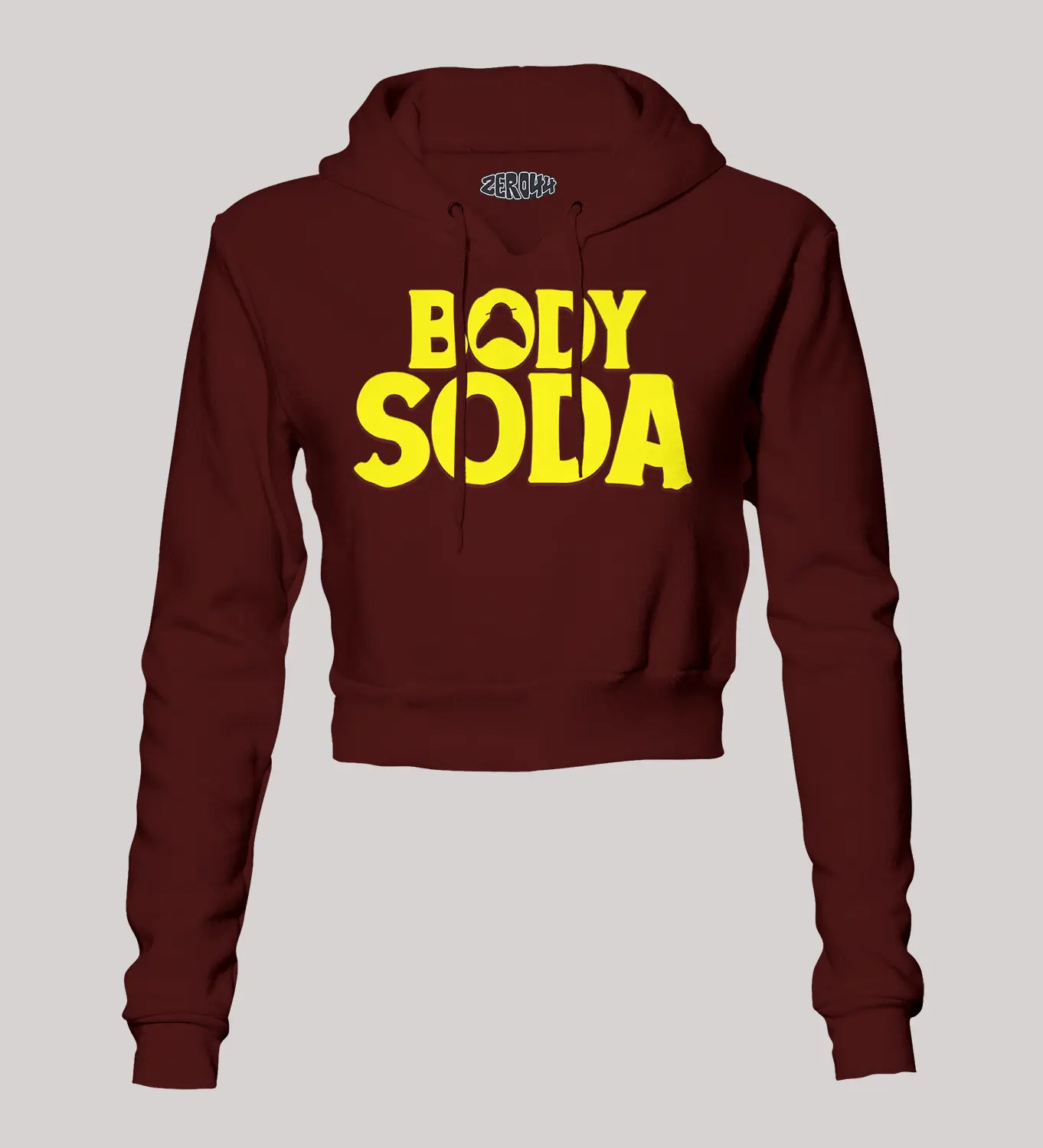 Body Soda Women's Crop Hoodies in Maroon Color