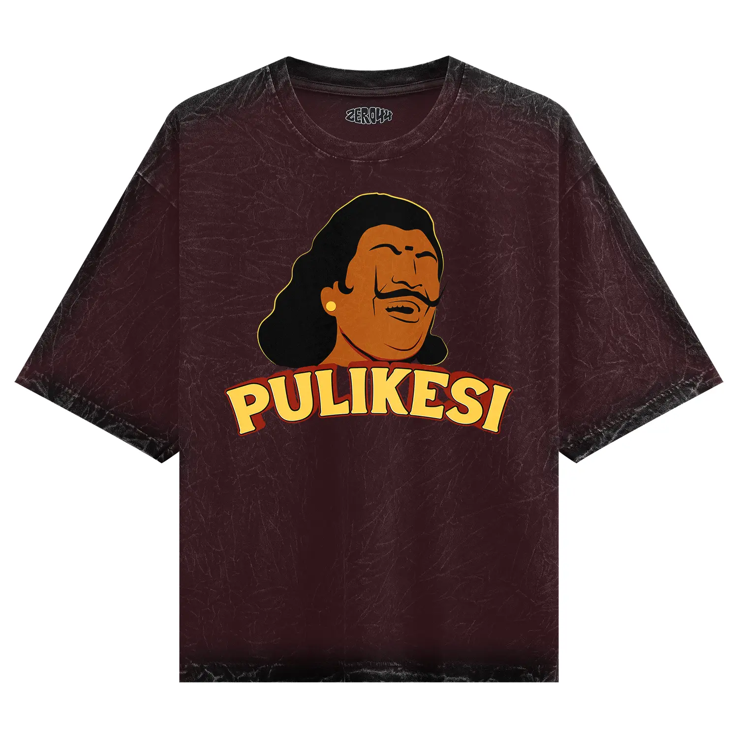 Pulikesi Men/Unisex Acid Wash Oversized T-Shirt in Maroon Color