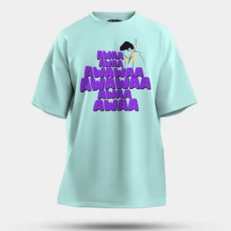 Awaa Awaa Awawaa Awawaa Awaa Awaa Men/Unisex Oversized T-Shirt in Mint Color