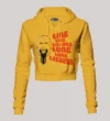 Ting Ting Tigaana, Tung Tung Tagaana Women's Crop Hoodies in Mustard Yellow Color