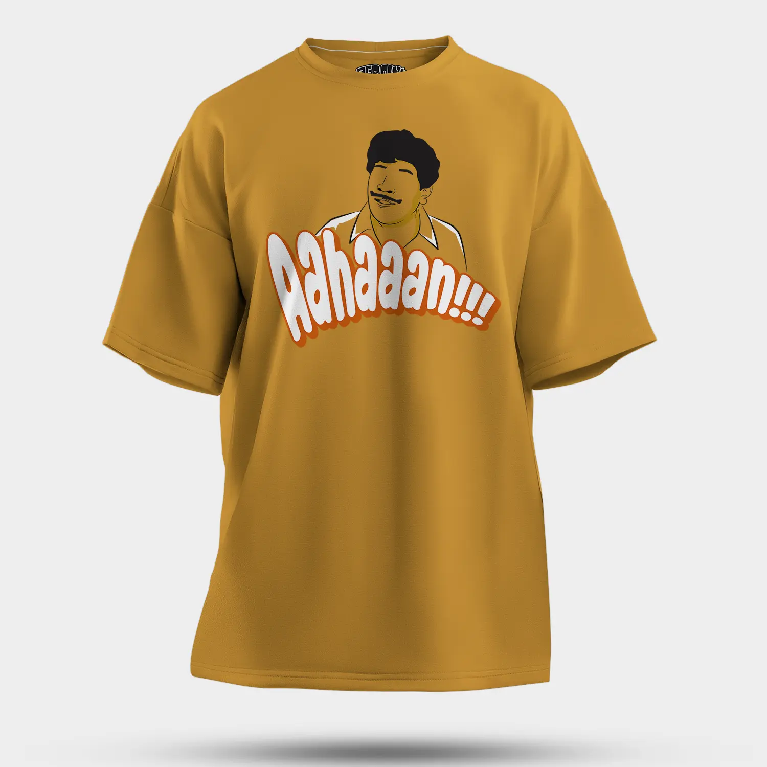 Aahaaan Men/Unisex Oversized T-Shirt in Mustard Yellow Color
