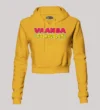 Vaanga Pazhagalam Women's Crop Hoodies in Mustard Yellow Color
