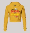 Nee Padicha School La Naan Headmaster Da Women's Crop Hoodies in Mustard Yellow Color