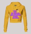 Awaa Awaa Awawaa Awawaa Awaa Awaa Women's Crop Hoodies in Mustard Yellow Color