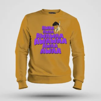 Awaa Awaa Awawaa Awawaa Awaa Awaa Men/Unisex Sweatshirt in Mustard Yellow Color
