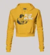 You Go Man, Why Me Women's Crop Hoodies in Mustard Yellow Color