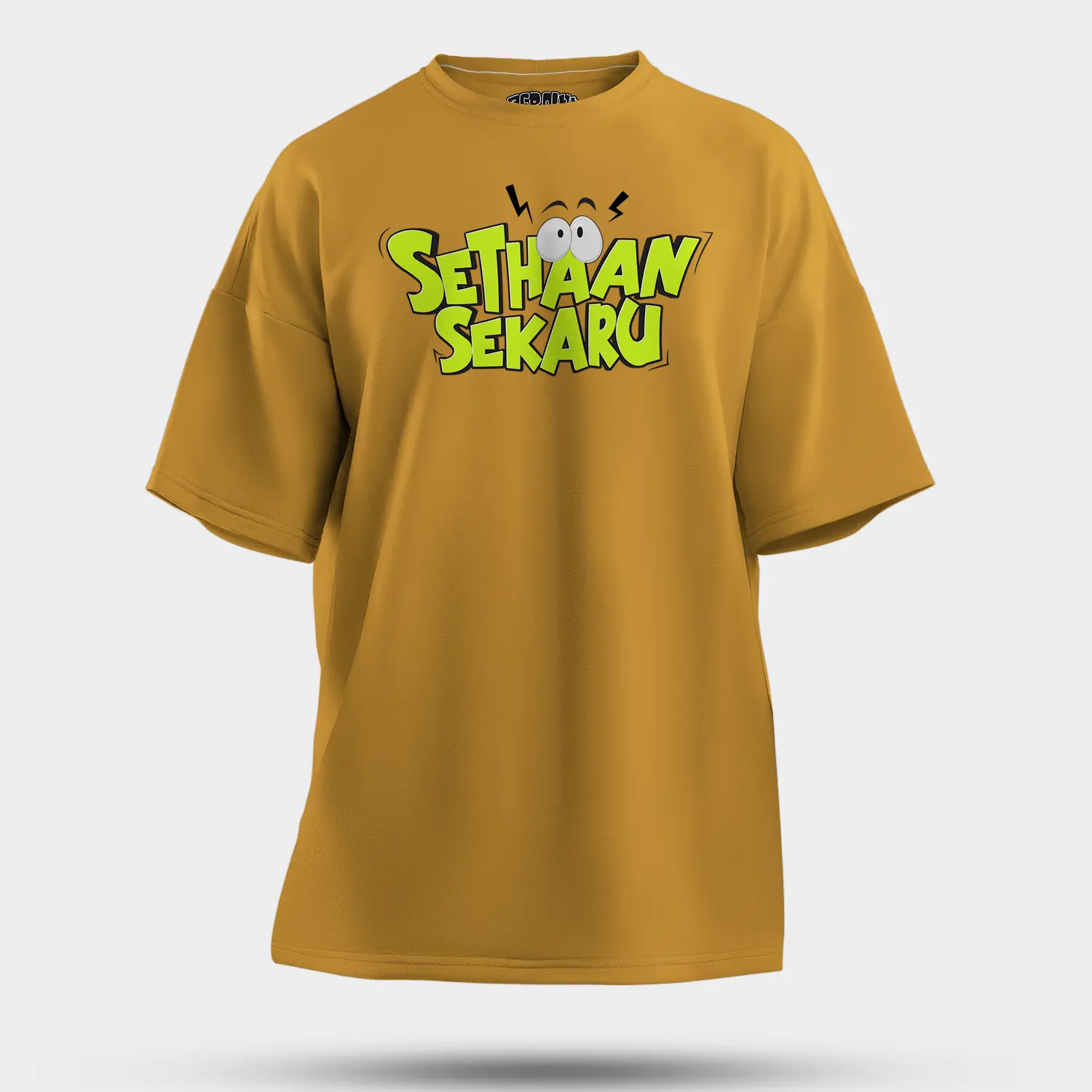 Sethaan Sekaru Men/Unisex Oversized T-Shirt in Mustard Yellow Color