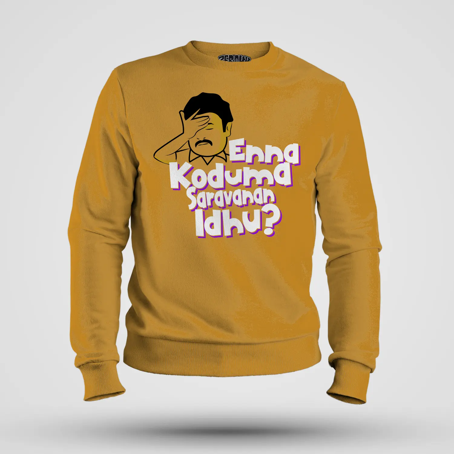 Enna Koduma Saravanan Idhu Men/Unisex Sweatshirt in Mustard Yellow Color