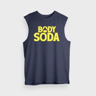 Body Soda Men/Unisex Tank Top in Navy Blue Color