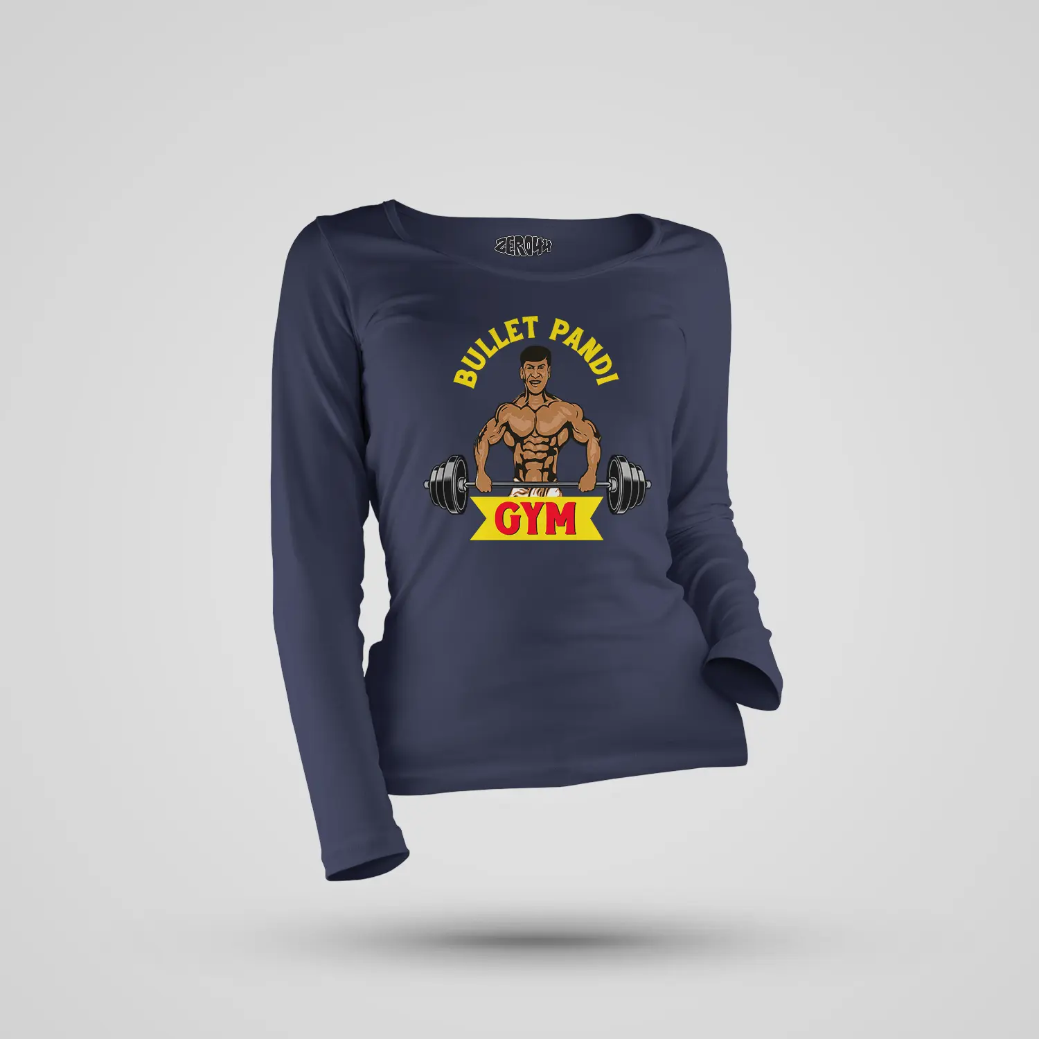 Bullet Pandi Gym Women's Long Sleeve T-Shirt in Navy Blue Color