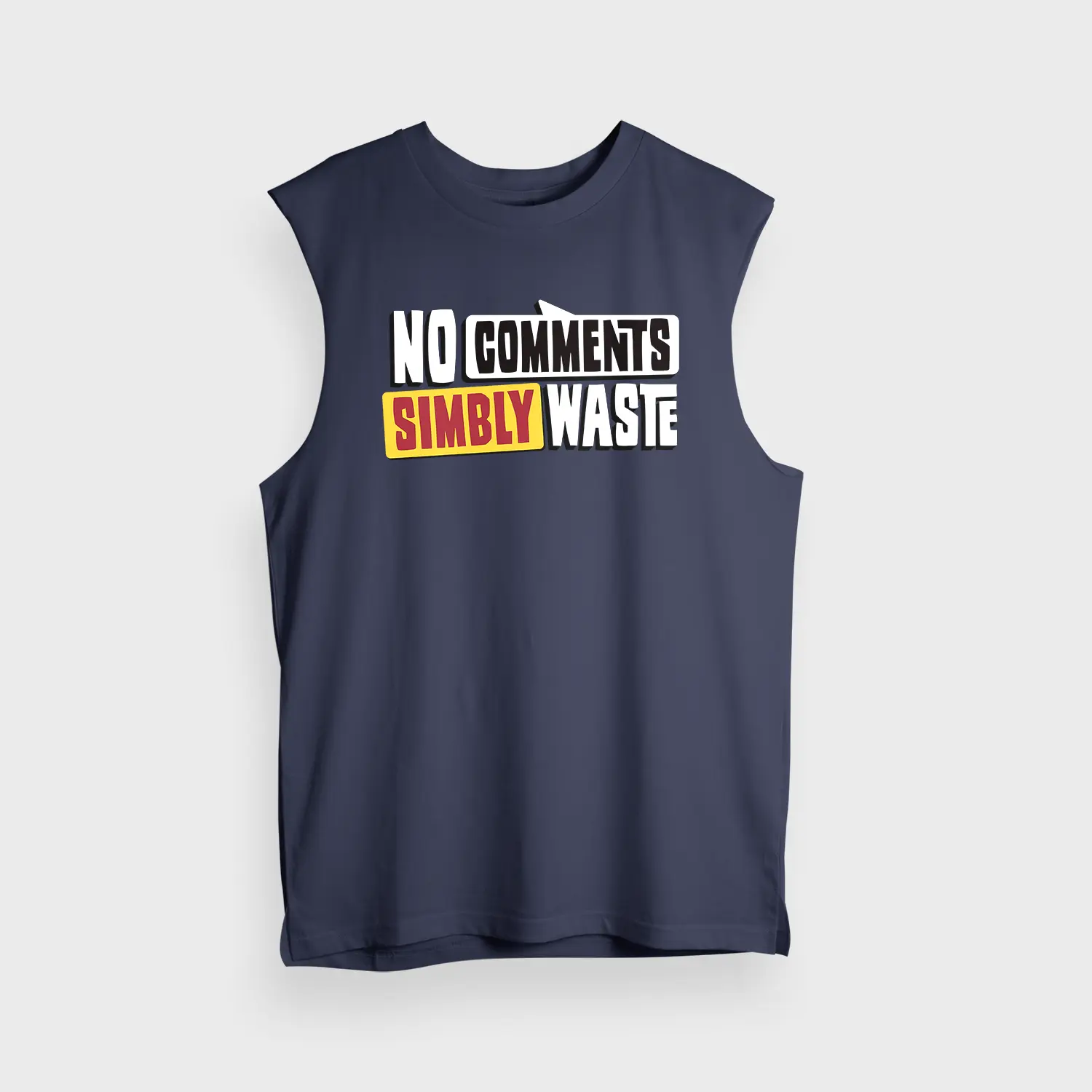 No Comments Simbly Waste Men/Unisex Tank Top in Navy Blue Color