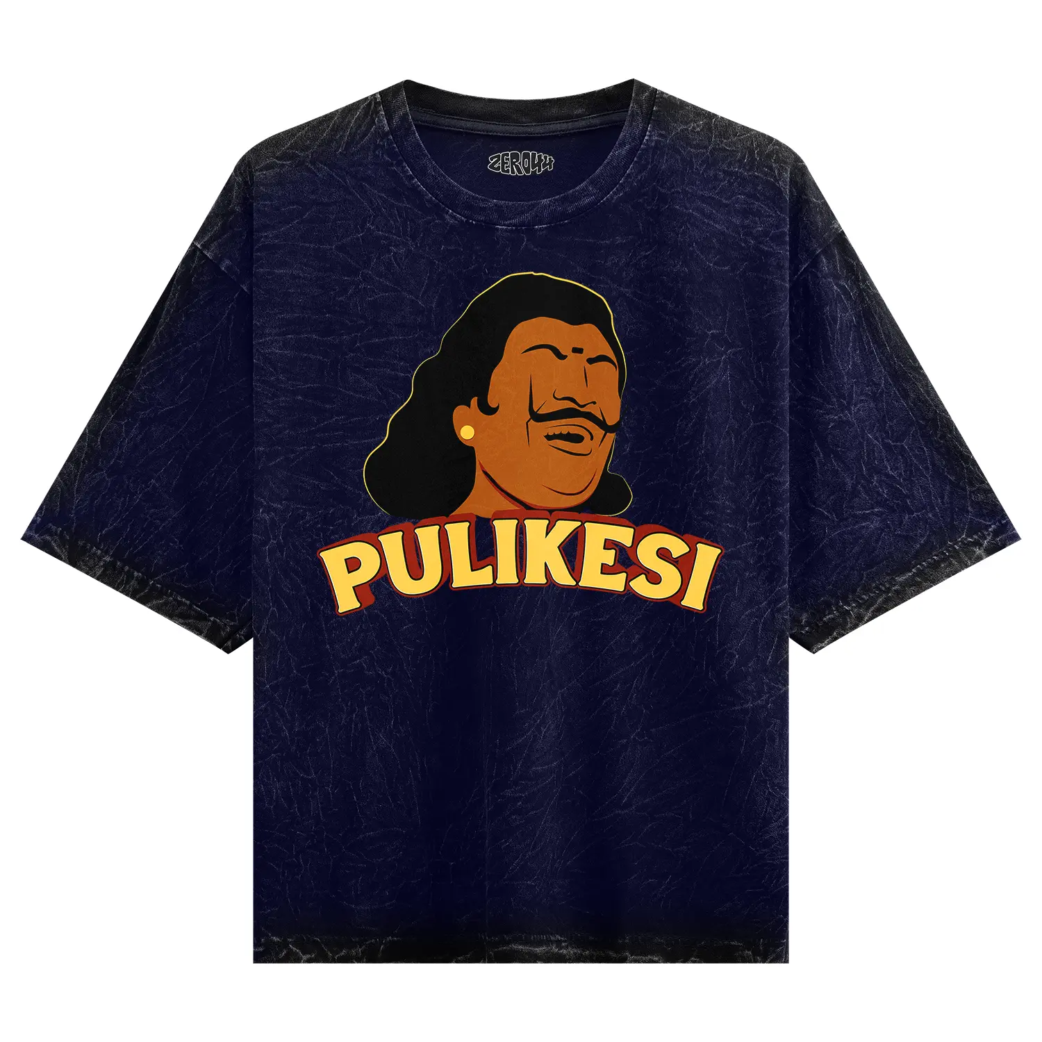 Pulikesi Men/Unisex Acid Wash Oversized T-Shirt in Navy Blue Color