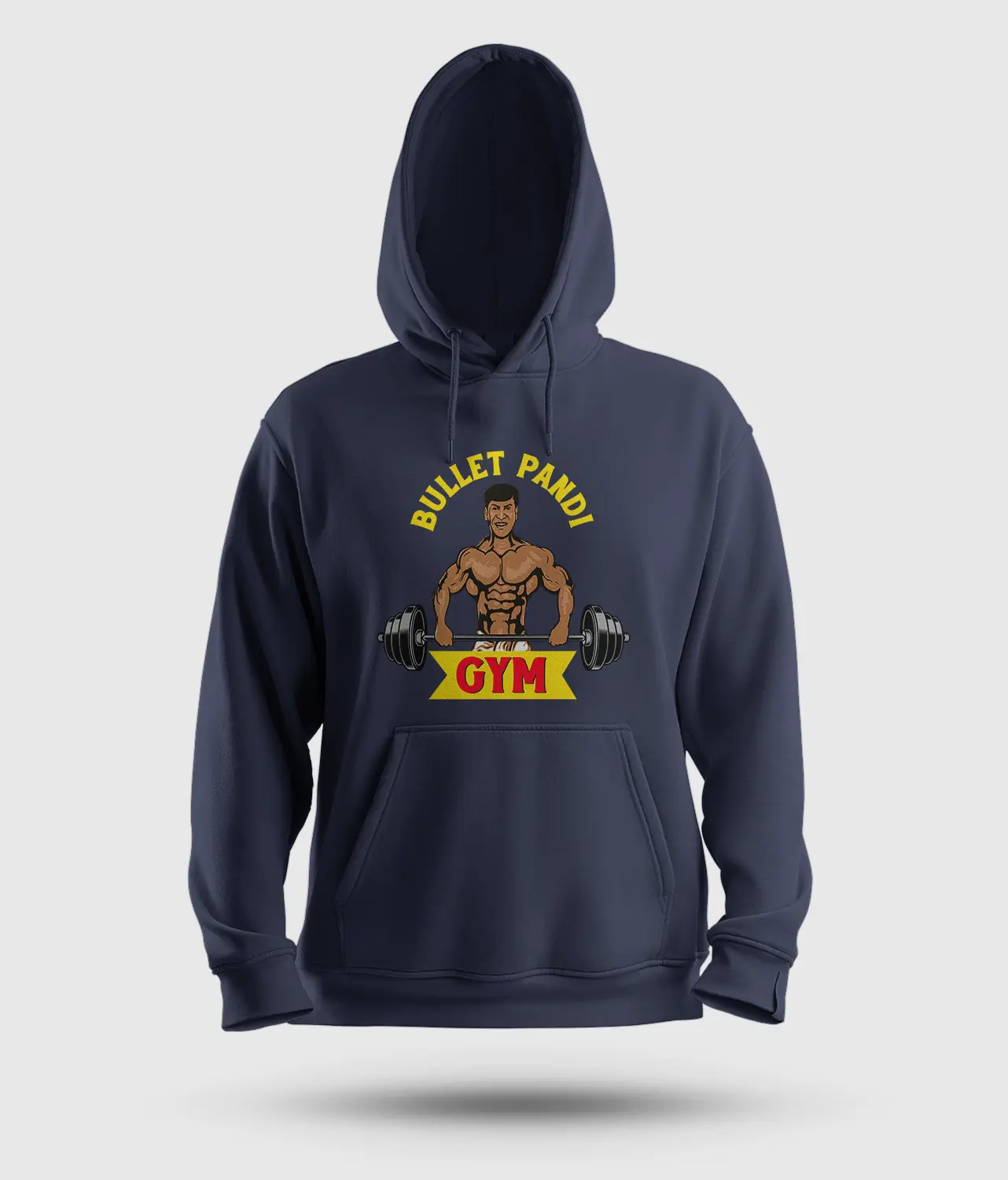 Bullet Pandi Gym Men/Unisex Hoodie in Navy Blue Color
