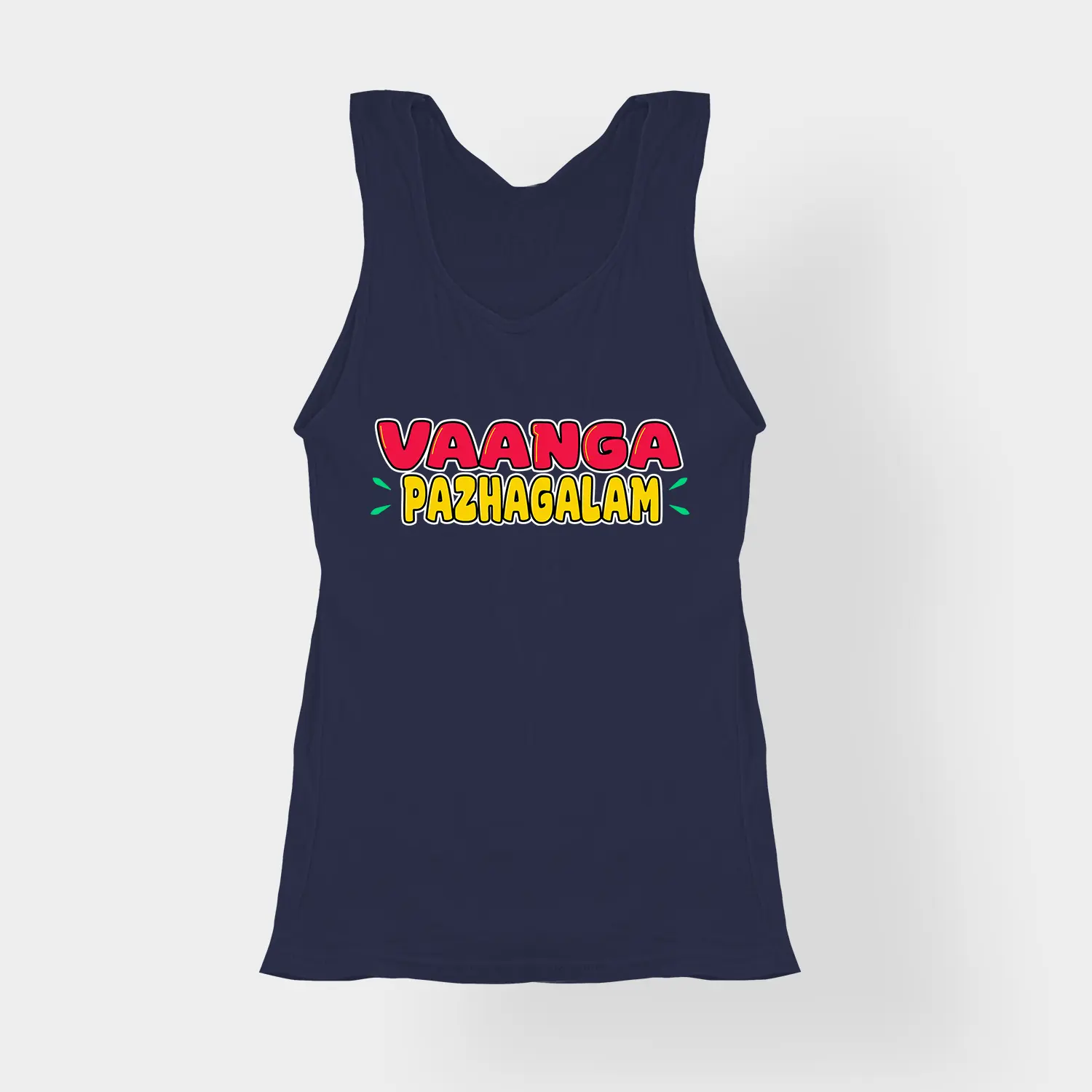 Vaanga Pazhagalam Women's Tank Top in Navy Blue Color