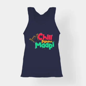 Chill Pannu Maapi Women's Tank Top in Navy Blue Color