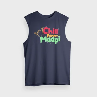 Chill Pannu Maapi Men/Unisex Tank Top in Navy Blue Color