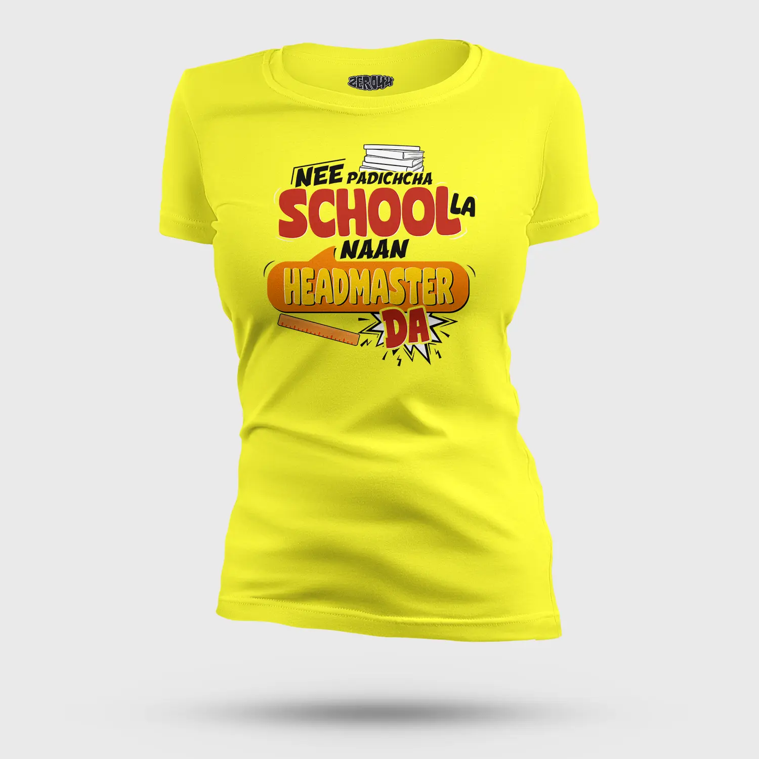 Nee Padicha School La Naan Headmaster Da Women's T-Shirt in New Yellow Color