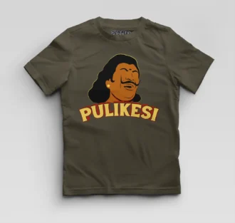 Pulikesi Boys Round Neck T-Shirt in Olive Green Color