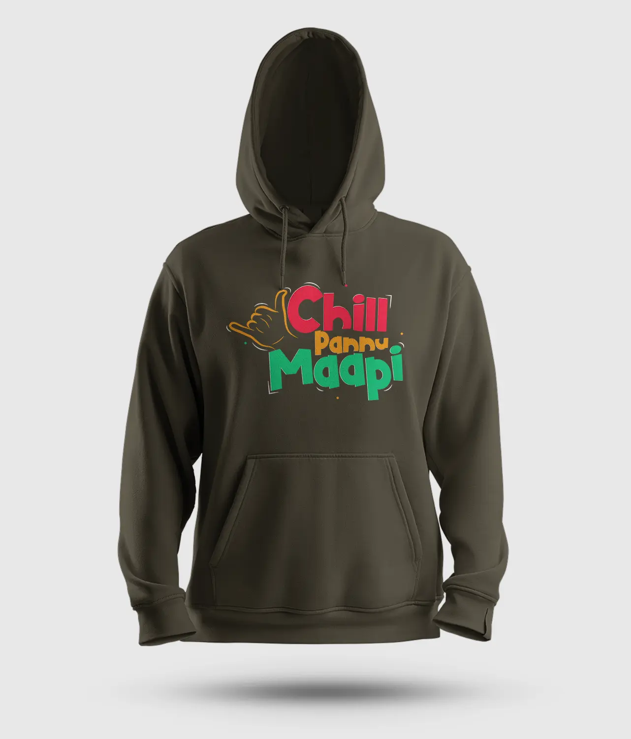 Chill Pannu Maapi Men/Unisex Hoodie in Olive Green Color