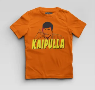 Kaipulla Boys Round Neck T-Shirt in Orange Color