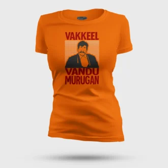 Vakeel Vandu Murugan Women's T-Shirt in Orange Color