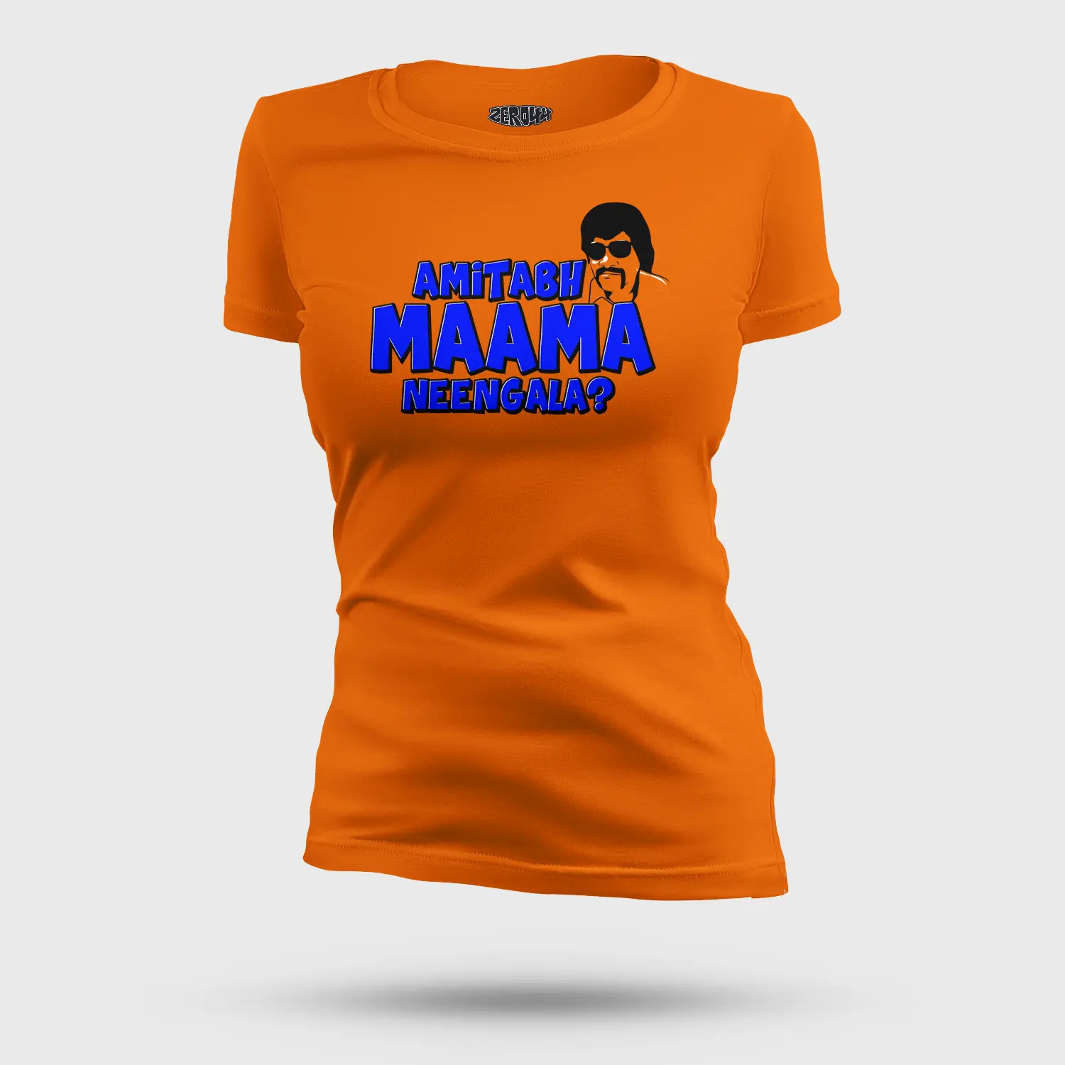 Amitabh Maama Neengala Women's T-Shirt in Orange Color