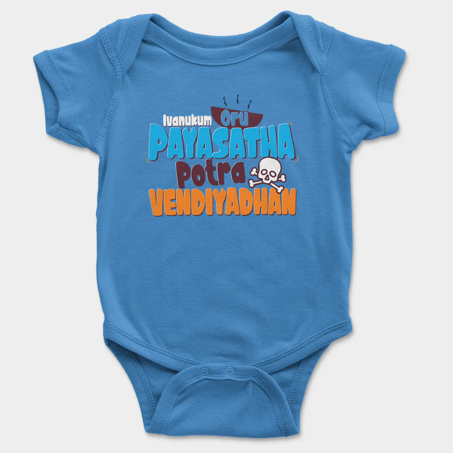 Ivanukum Oru Payasatha Potra Vendiyadhan Onesie/Romper in Orchid Blue Color