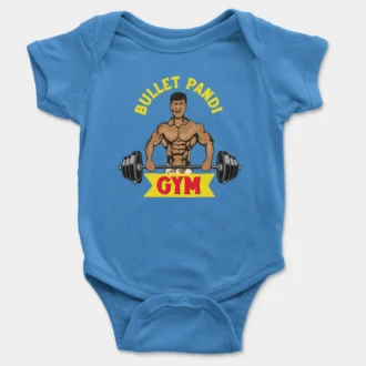 Bullet Pandi Gym Onesie/Romper in Orchid Blue Color